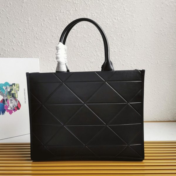 Réplique grand sac Prada Symbole avec surpiqûres en noir – Image 8