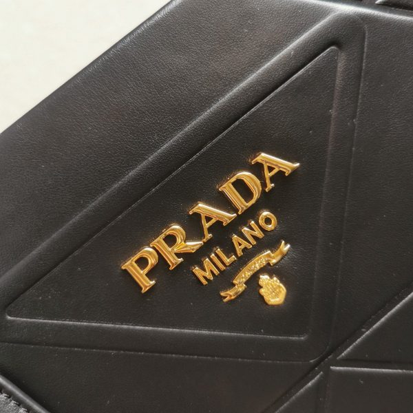 Réplique grand sac Prada Symbole avec surpiqûres en noir – Image 7