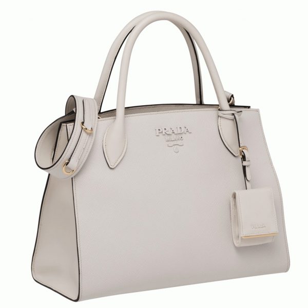 Faux sac Prada Monochrome moyen modèle en blanc