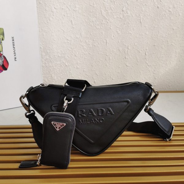 Contrefaçon sac bandoulière Prada Triangle en noir – Image 3
