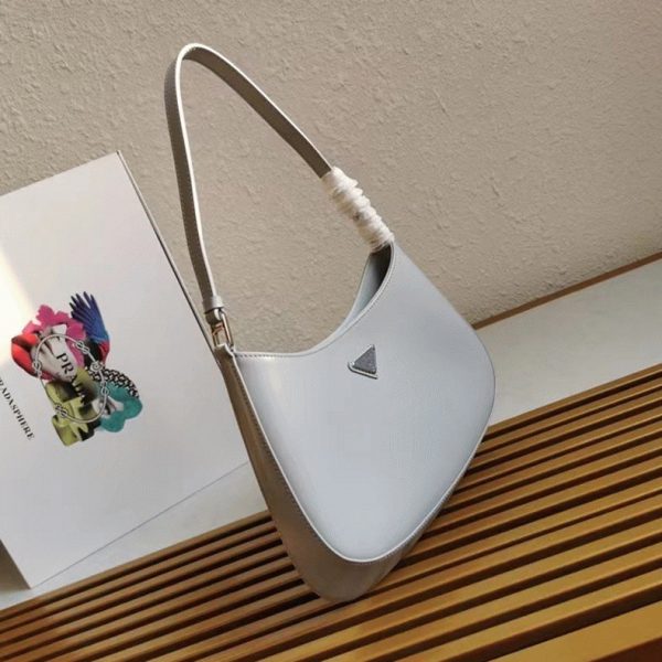 Meilleure fausse sac Prada Cleo petit modèle en bleu – Image 2