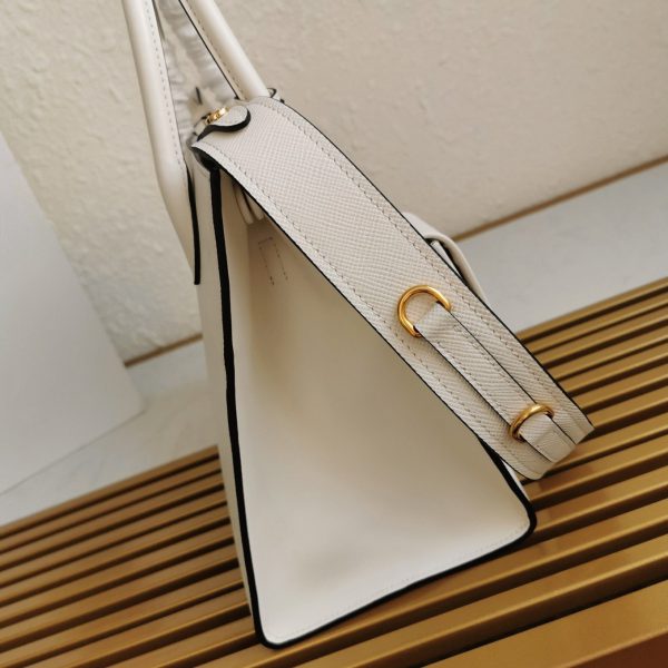 Faux sac Prada Monochrome moyen modèle en blanc – Image 2