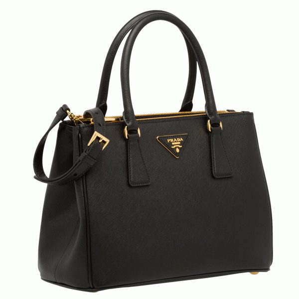 Réplique du sac Prada Galleria moyen format en noir