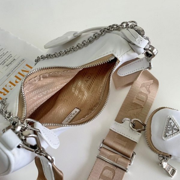 Contrefaçon sac bandoulière Prada Re-Edition en blanc – Image 2