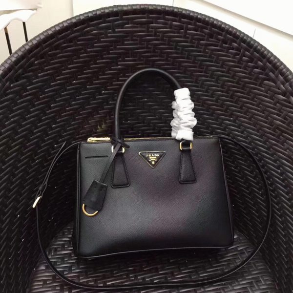 Réplique du sac Prada Galleria moyen format en noir – Image 6