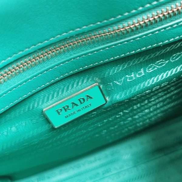 Réplique petit sac Prada Symbole en tissu jacquard vert/blanc – Image 3
