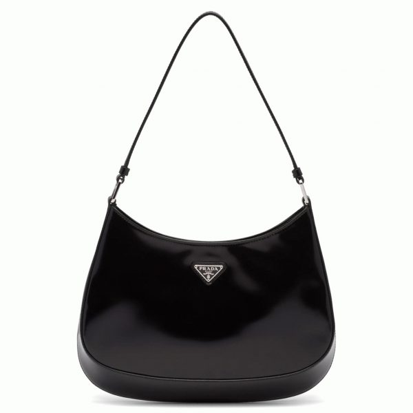 Contrefaçon sac Prada Cleo petit modèle en noir