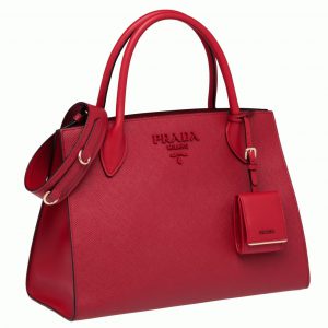 Réplique sac Prada Monochrome moyen modèle en rouge