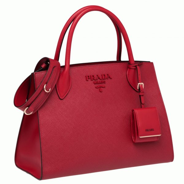 Réplique sac Prada Monochrome moyen modèle en rouge