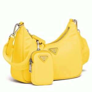 Faux sac bandoulière Prada Re-Edition en jaune