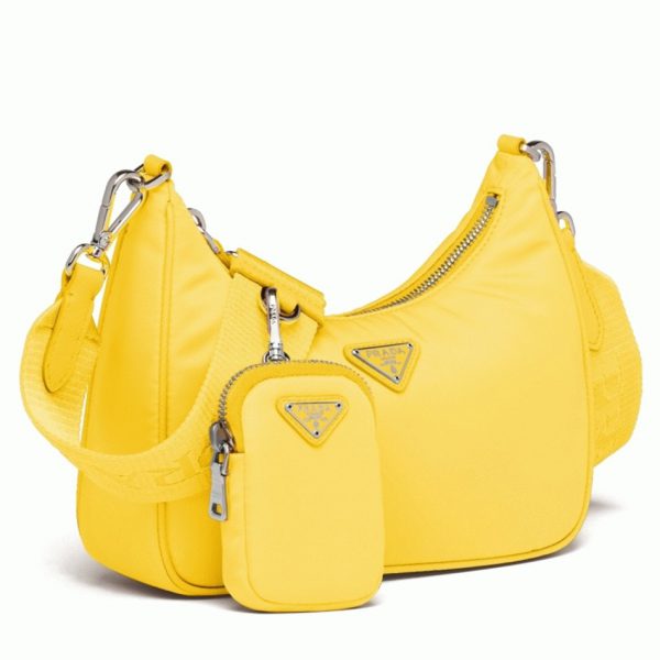 Faux sac bandoulière Prada Re-Edition en jaune