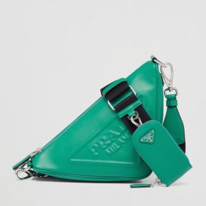 Contrefaçon sac bandoulière Prada Triangle en vert