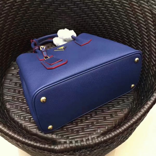 Réplique sac cabas Prada Double Medium en bleu – Image 6