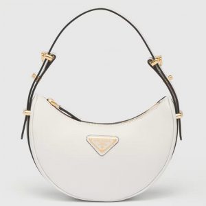 Fausse version du sac Prada Arqué mini format en blanc