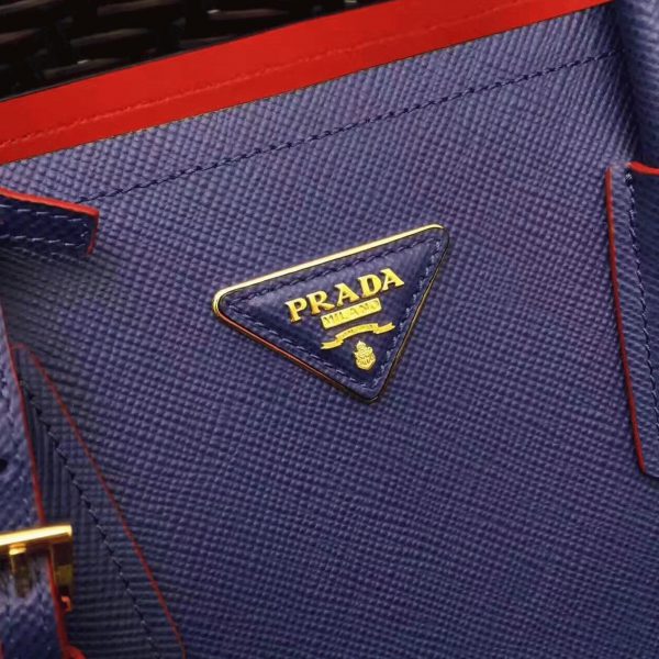 Réplique sac cabas Prada Double Medium en bleu – Image 5