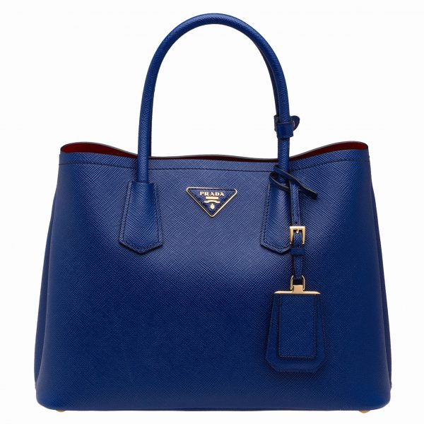 Réplique sac cabas Prada Double Medium en bleu