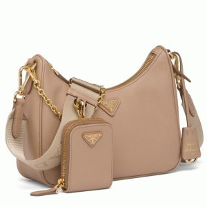 Réplique sac bandoulière Prada Re-Edition en beige