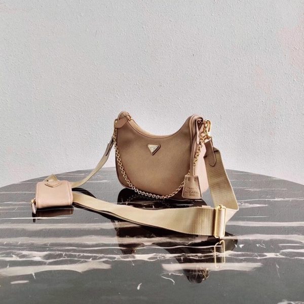 Réplique sac bandoulière Prada Re-Edition en beige – Image 4