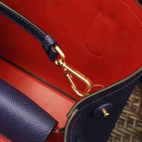 Réplique sac cabas Prada Double Medium en bleu – Image 2