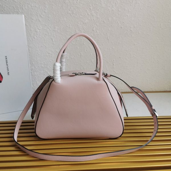 Contrefaçon sac Prada Supernova petit modèle à poignée en cuir rose – Image 4