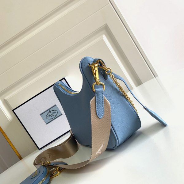 Faux sac bandoulière Prada Re-Edition en bleu – Image 7