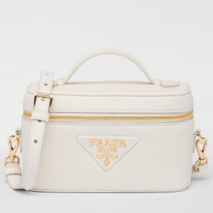 Contrefaçon mini vanity Prada en blanc