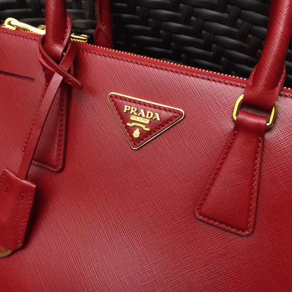 Meilleure réplique du sac Prada Galleria moyen format en rouge – Image 6