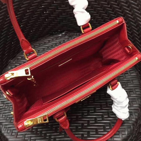 Meilleure réplique du sac Prada Galleria moyen format en rouge – Image 5