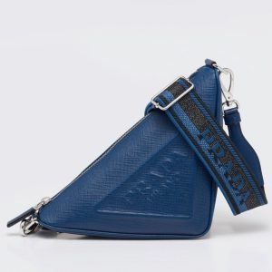 Réplique sac bandoulière Prada Triangle en bleu