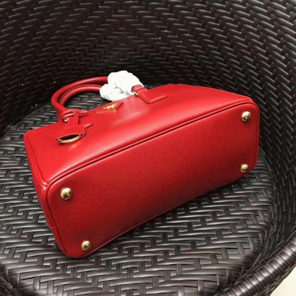 Meilleure réplique du sac Prada Galleria moyen format en rouge – Image 4