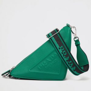 Faux sac bandoulière Prada Triangle en vert S