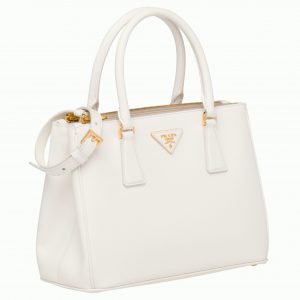 Réplique du sac Prada Galleria moyen format en blanc