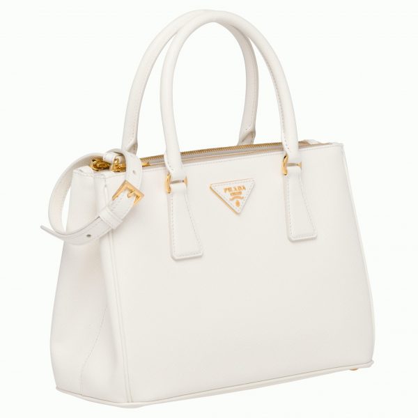 Réplique du sac Prada Galleria moyen format en blanc