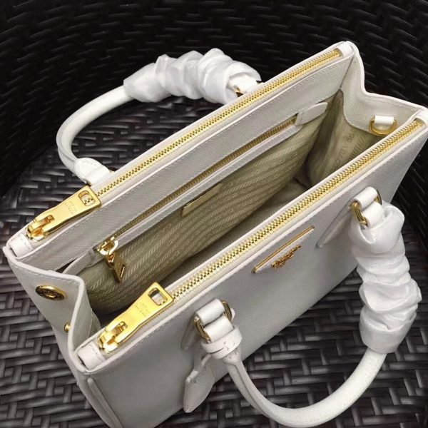 Réplique du sac Prada Galleria moyen format en blanc – Image 7
