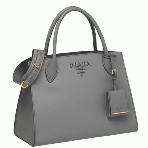 Réplique sac Prada Monochrome moyen modèle en gris