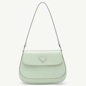 Faux sac Prada Cleo avec rabat en aqua