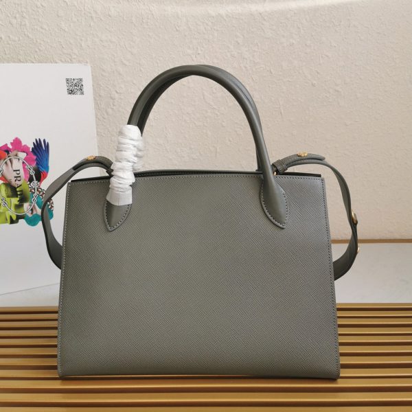 Réplique sac Prada Monochrome moyen modèle en gris – Image 5