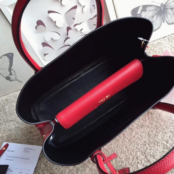 Imitation sac cabas Prada Double Medium en noir – Image 2