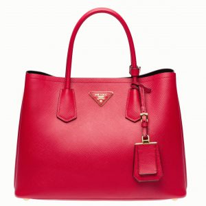 Réplique sac cabas Prada Double Medium en rouge