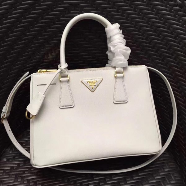 Réplique du sac Prada Galleria moyen format en blanc – Image 2