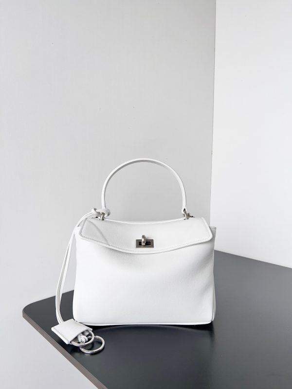Sac Balenciaga Rodeo Mini en cuir de veau blanc – Image 3