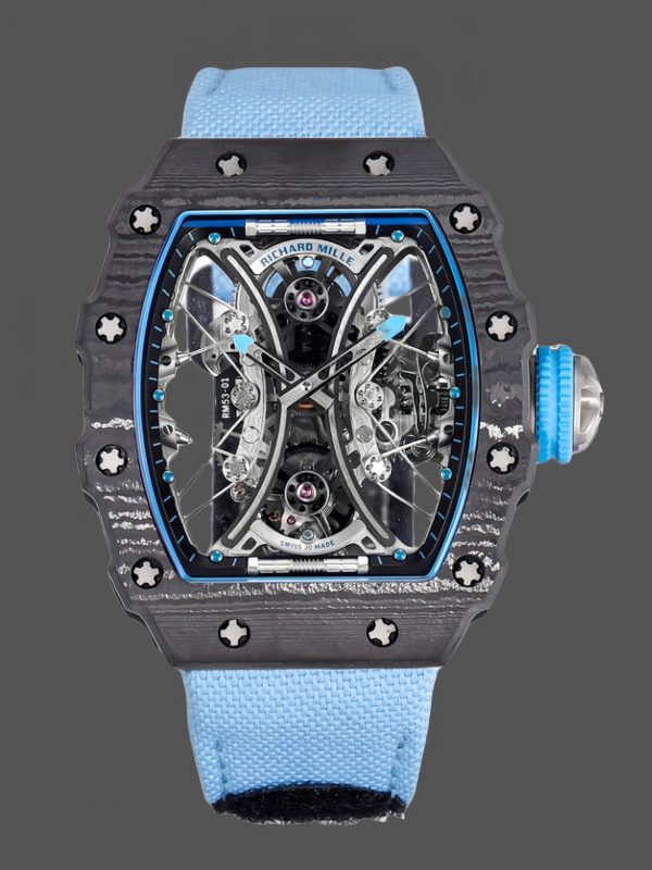 Richard Mille RM 53-01 Tourbillon Pablo Mac Donough Bracelet tissu bleu