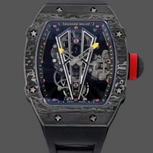 Réplique RM 27-03 Rafael Nadal Tourbillon Noir Bracelet caoutchouc noir
