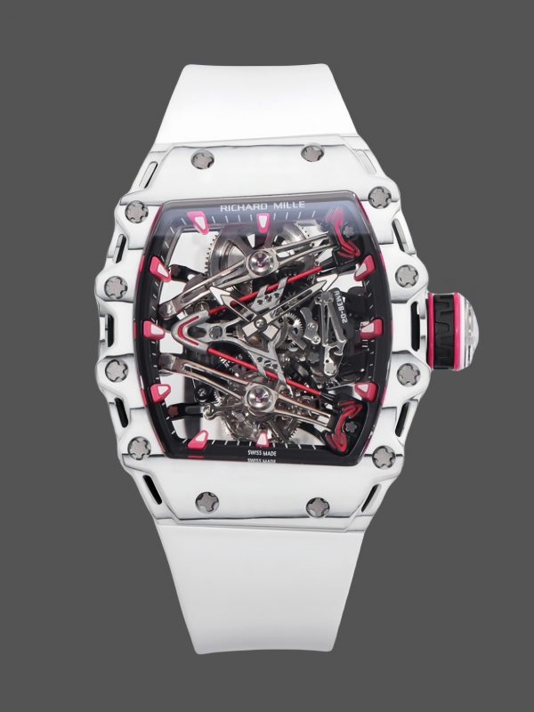 Richard Mille RM 38 02 Bubba Watson Tourbillon Boîtier blanc Bracelet caoutchouc & tissu