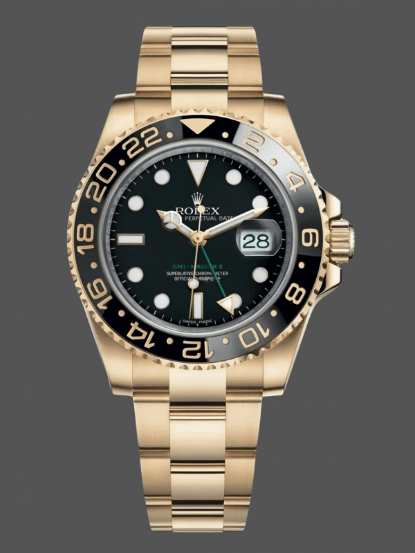 Rolex GMT Master II 40mm Cadran Noir 116718LN Or Jaune 18k Montre Homme