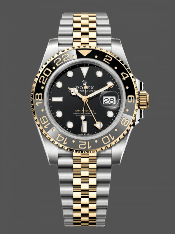 Rolex GMT Master II Cadran Noir Acier Or Jaune 18kt 126713GRNR 0001 Montre Homme