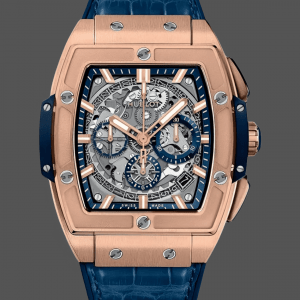 Hublot Spirit of Big Bang Chronographe King Gold Bracelet Cuir Bleu Homme 641.OX.7180.LR