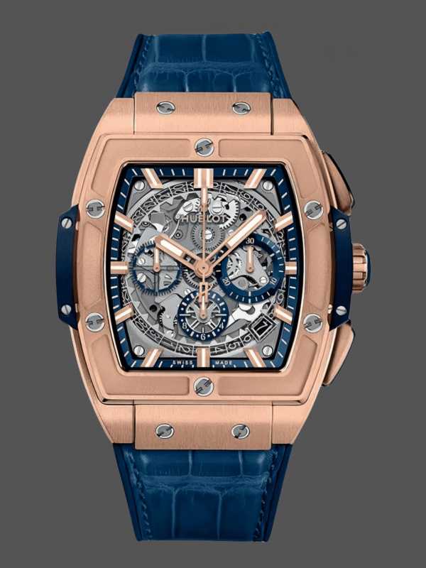 Hublot Spirit of Big Bang Chronographe King Gold Bracelet Cuir Bleu Homme 641.OX.7180.LR