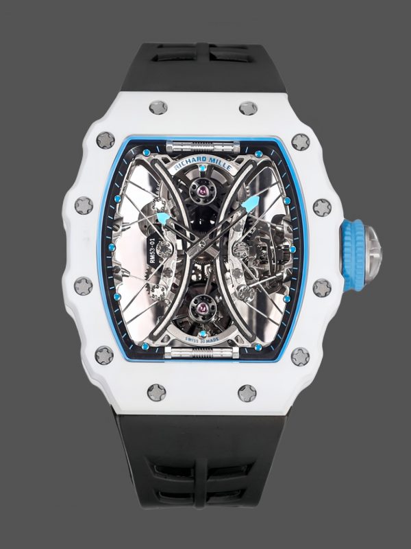 Richard Mille RM053-01 Pablo MacDonough Cadran squelette Bracelet caoutchouc noir