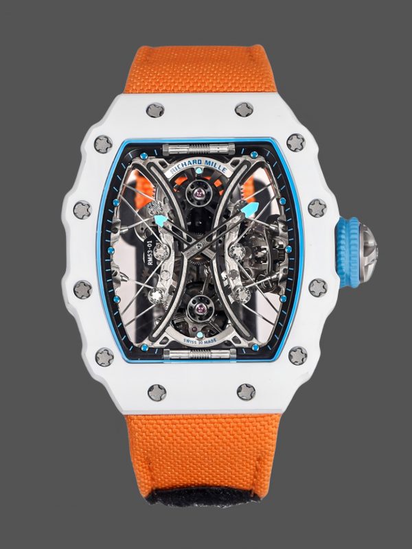 Richard Mille RM053-01 Pablo MacDonough Cadran squelette Bracelet tissu orange